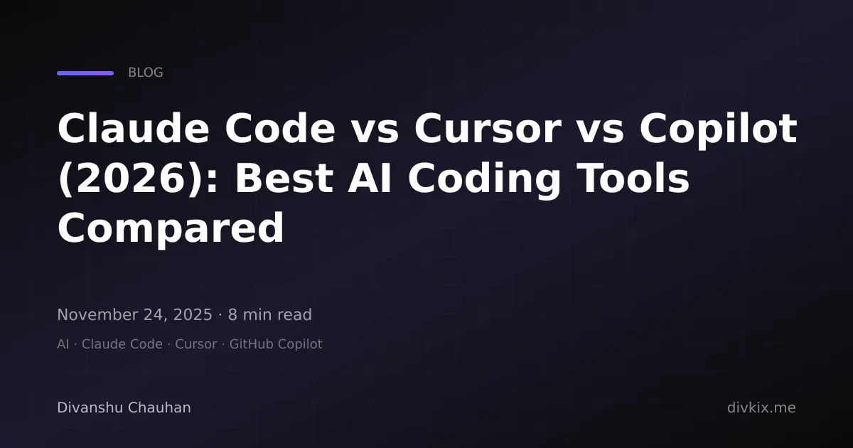 Featured image for Claude Code vs Cursor vs Copilot (2026): Best AI Coding Tools Compared