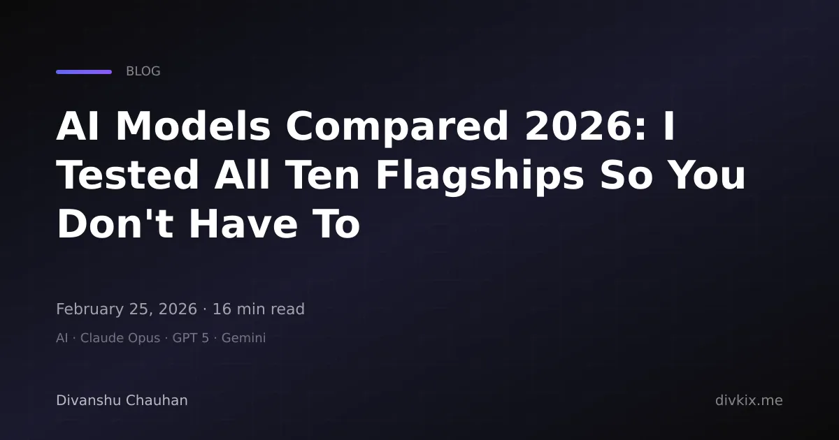 Featured image for AI Models Compared 2026: I Tested All Ten Flagships So You Don't Have To