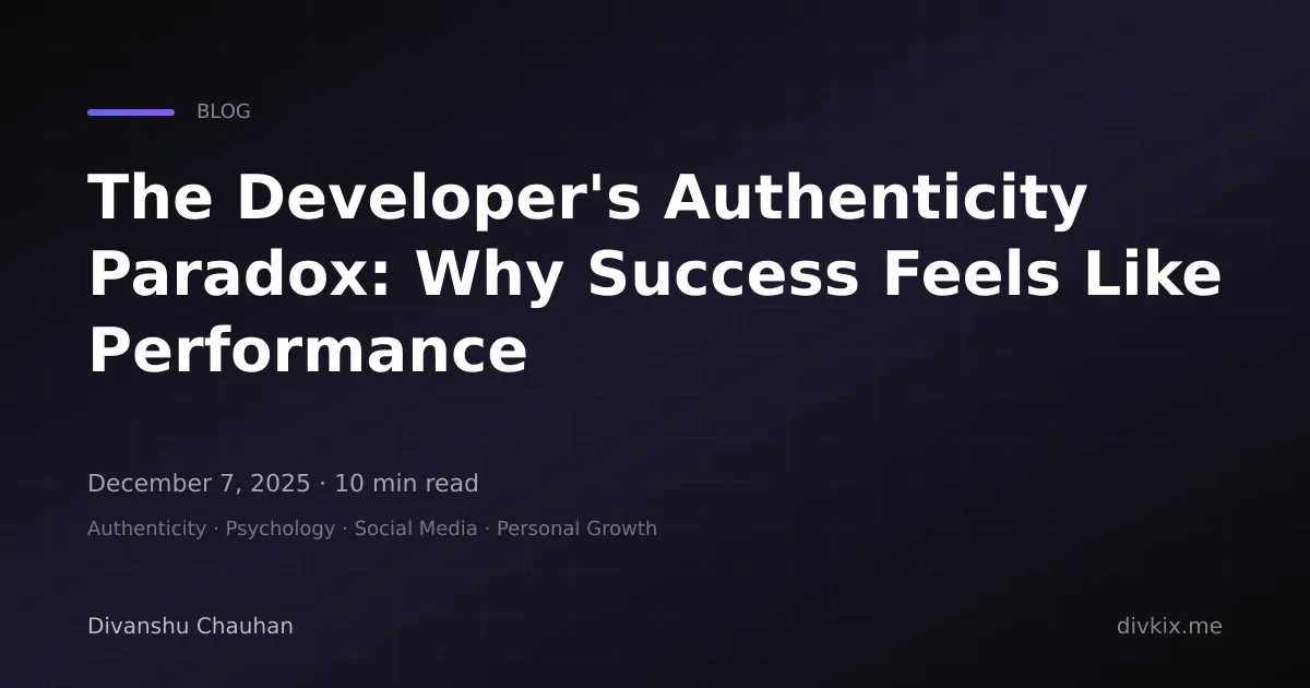 Featured image for The Developer's Authenticity Paradox: Why Success Feels Like Performance