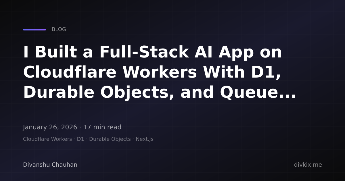 Full-Stack App on Cloudflare Workers: D1, Durable Objects, Queues
