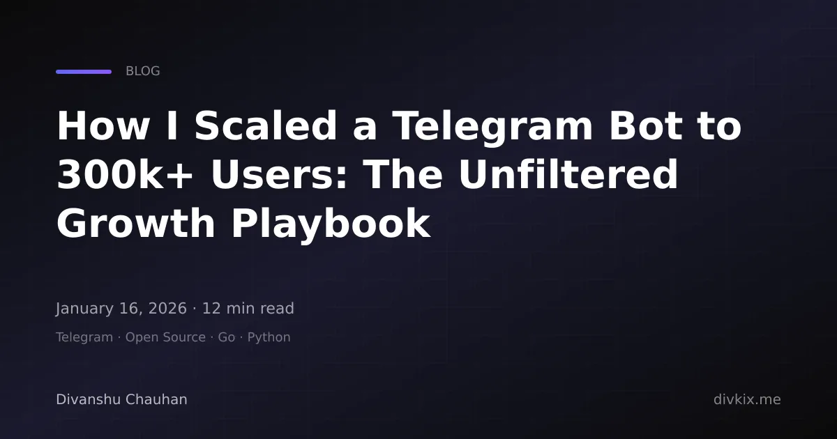 Featured image for How I Scaled a Telegram Bot to 300k+ Users: The Unfiltered Growth Playbook
